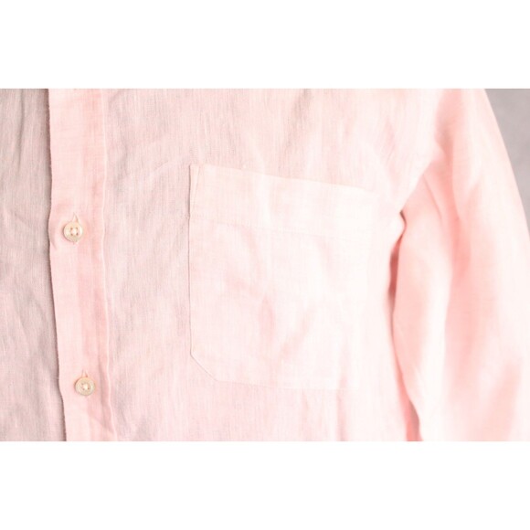 Vilebrequin Men's Casual Long Sleeves Shirts Size XL Pink 100% Linen - Picture 5 of 11